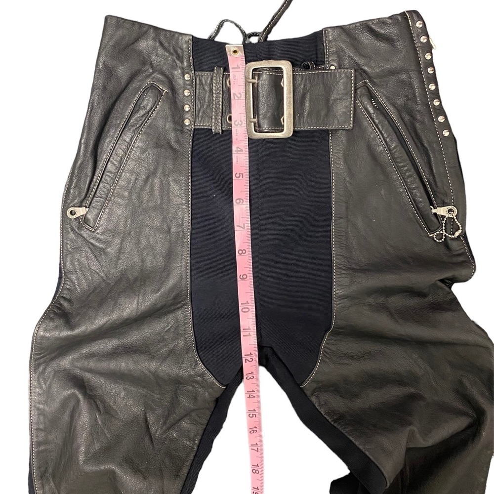 Harley Davidson Leather Spandex / Pants Chaps Size 34/6 - Picture 6 of 14